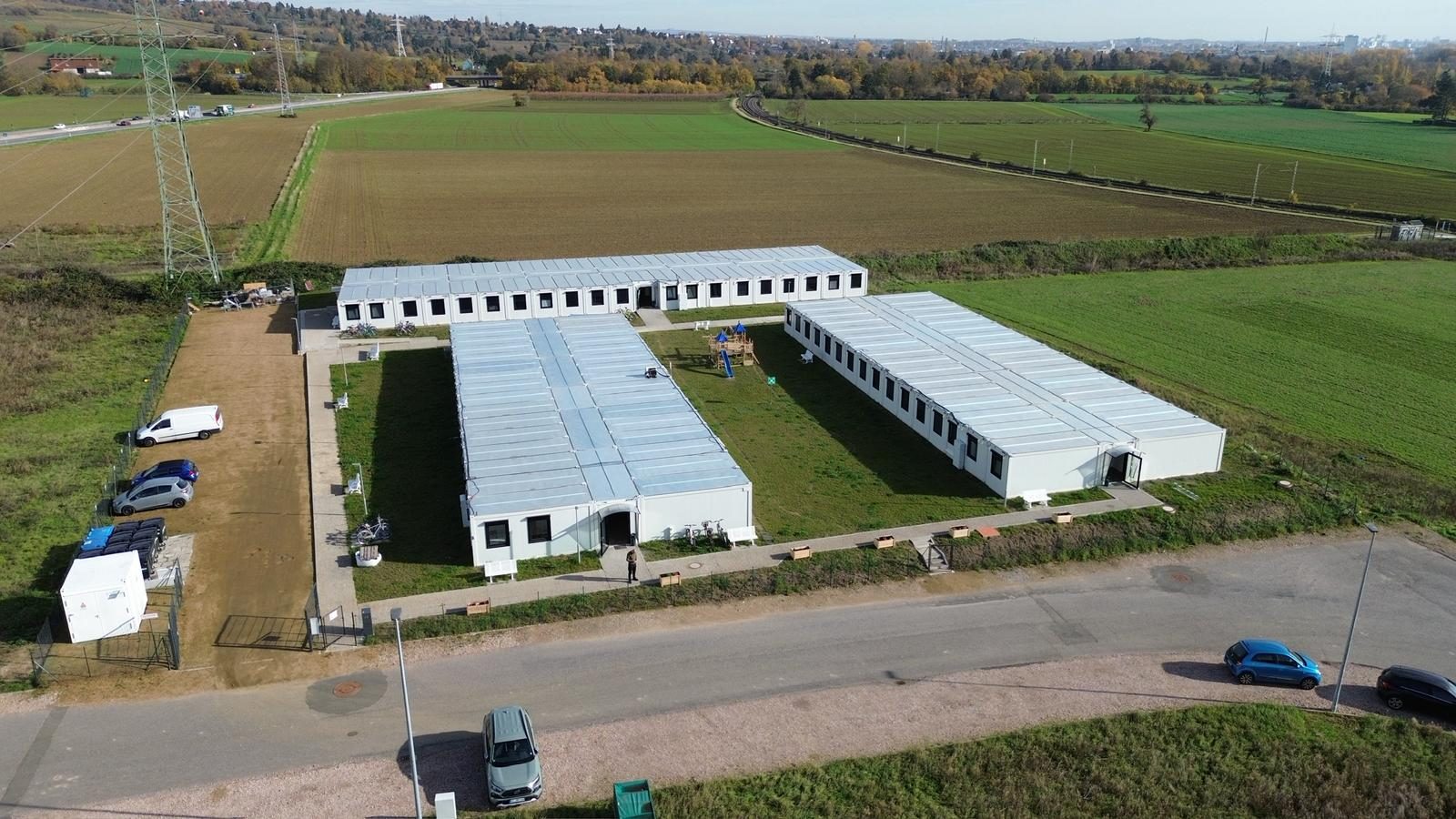 Containeranlage, Luftaufnahme